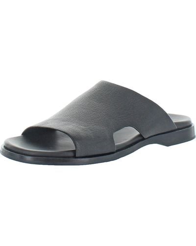 Cole Haan Goldwyn 2.0 Slide Leather Slip On Slide Sandals - Gray