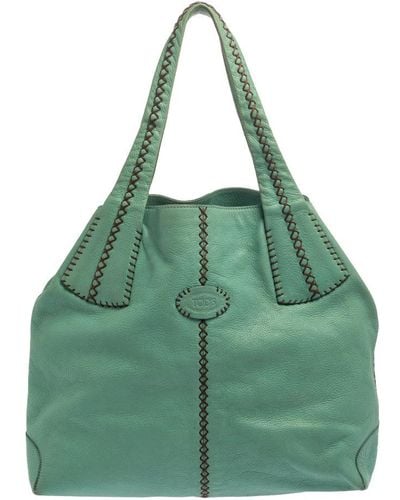 Tod's Mint Leather Hobo - Green