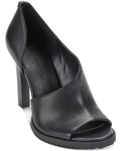Karl Lagerfeld Brette Leather Comfort Insole Dress Sandals - Black