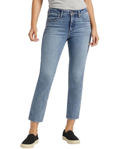 Silver Jeans Co. Most Wanted Mid-rise Ankle Straight Leg Jeans - Blue