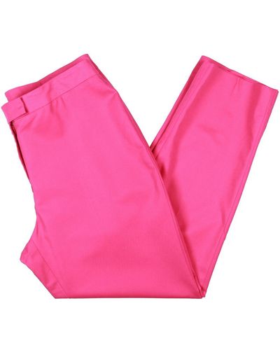 Anne Klein Slim-leg Office Straight Leg Pants - Pink