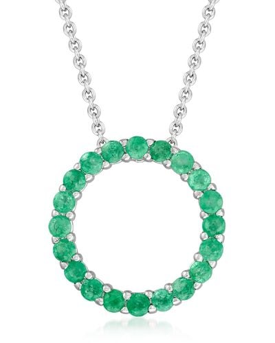 Ross-Simons Sapphire Circle Of Eternity Necklace - Green