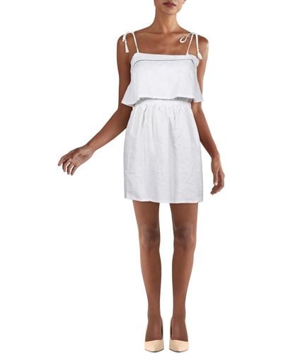 Sancia Cap Ferrat Embroidered Cut-out Fit & Flare Dress - White