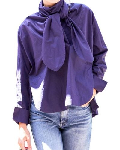 Psophia Shirt With Neck Bow - Purple