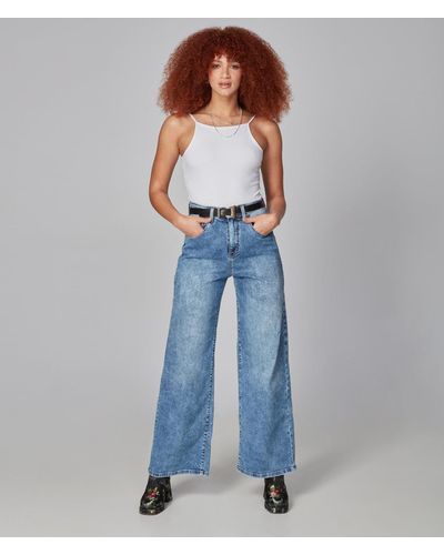 Lola Jeans Milan-bm High Rise Wide Leg Jeans - Blue