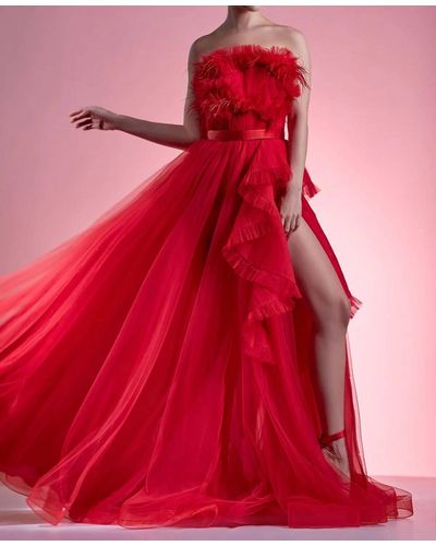 Gaby Charbachy Long Dress - Red