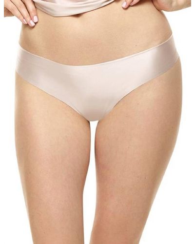 Commando Luxe Satin Thong Panty - Natural