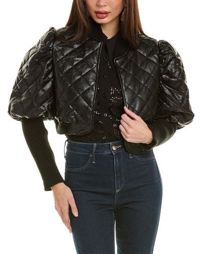 Gracia Quilted Cropped Jacket - Black