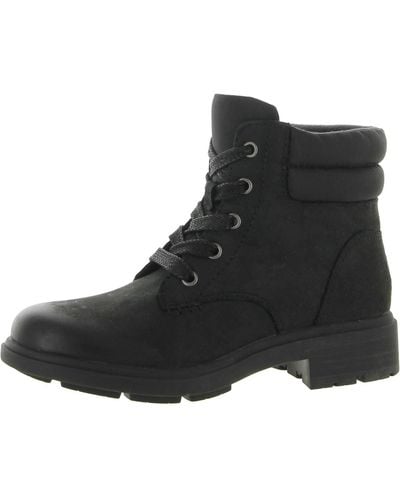UGG Harrison Leather Lace Up Ankle Boots - Black