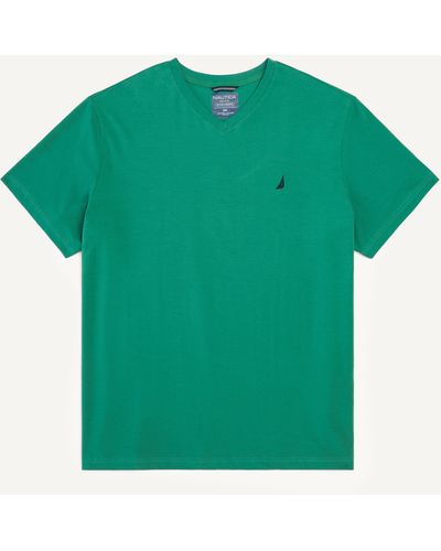 Nautica Big & Tall Performance V-neck Deck T-shirt - Green