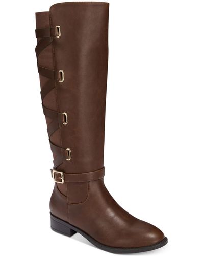 Thalia Sodi Veronika Faux Leather Wide Calf Over-the-knee Boots - Brown