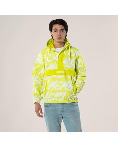 Members Only Translucent Camo Print Popover Jacket - Yellow