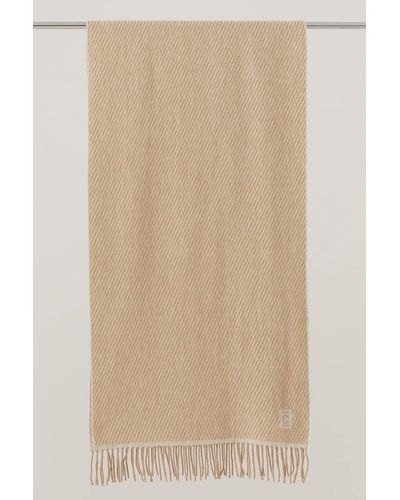 Closed Wool Scarf With Cashmere - Natural