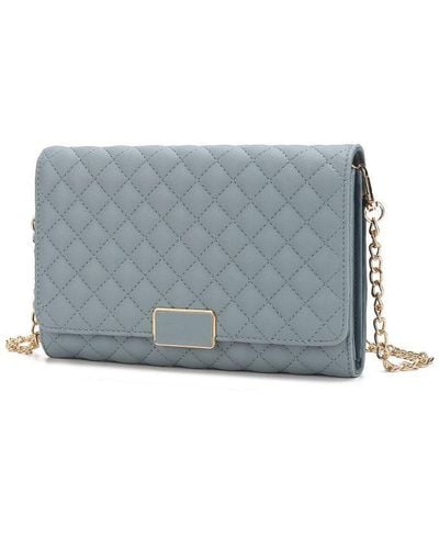 MKF Collection by Mia K Gretchen Quilted Vegan Leather Envelope Clutch Crossbody - Gray