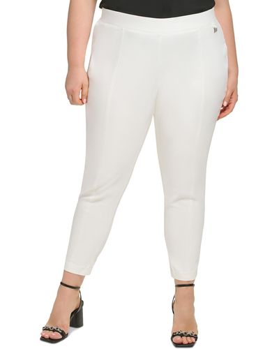 Calvin Klein Plus High Rise Logo Skinny Pants - White