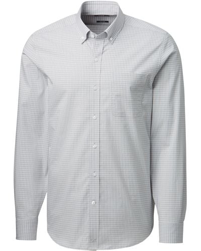 Cutter & Buck Anchor Gingham Tailored Fit - Gray