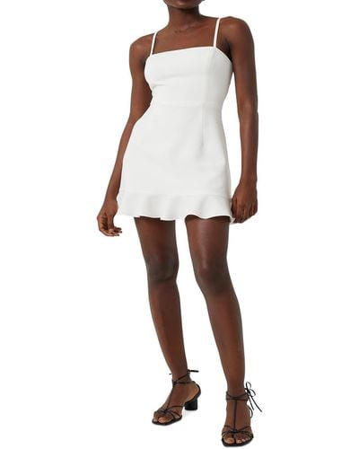 French Connection Flounce Sleevleess Mini Dress - White