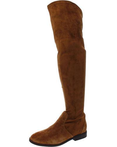 Gentle Souls Emma Stretch Suede Tall Over-the-knee Boots - Brown