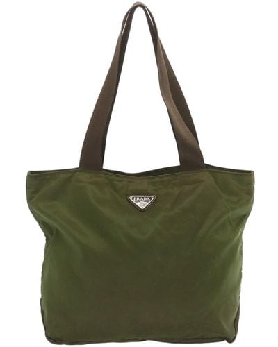 Prada Tessuto Synthetic Tote Bag (pre-owned) - Green