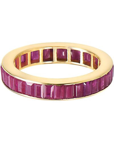 Fine Jewelry Baguette Ruby Eternity Band 14k Gold - Pink