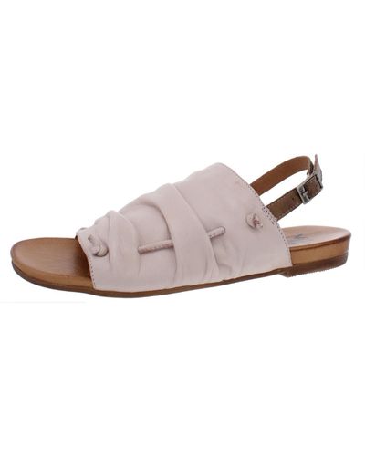 Miz Mooz Agnes Leather Open Toe Slingback Sandals - Pink