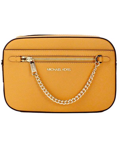Michael Kors Bag I Genuine Leather I Jet Set Item I 25 X 18 X 7 Cm I Shoulder Bag I Crossbody I Cider Yellow 0322 - Metallic