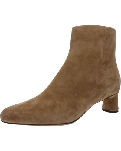 Vince Faux Suede Almond Toe Booties - Brown