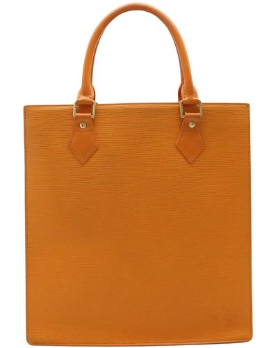 Louis Vuitton Sac Plat Leather Tote Bag (pre-owned) - Orange