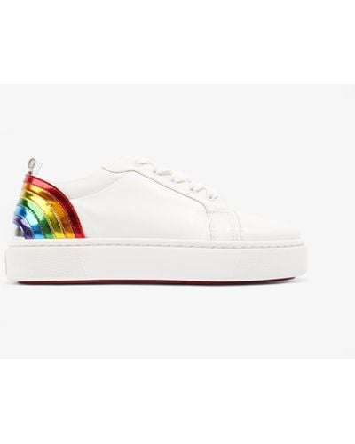 Christian Louboutin Arkenspeed Rainbow Sneakers / Multicolor Leather - White