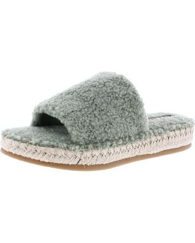 Dolce Vita Karlee Faux Fur Slip On Slide Sandals - Gray