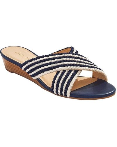 Jack Rogers Dolphin Mini Woven Slip-on Wedge Sandals - Blue