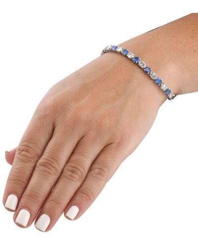 Pompeii3 11 1/2ct Blue Sapphire & Natural Diamond Tennis Bracelet