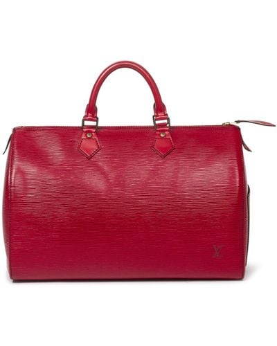 Louis Vuitton Speedy Black Stitching 35 in Red