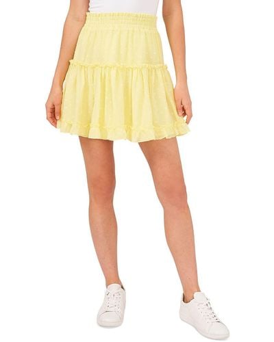 Riley & Rae Smocked Short Mini Skirt - Yellow