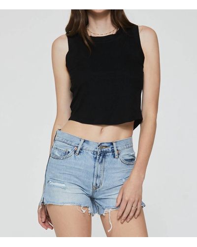 Another Love Baby Cleo Ribbed Tank Top - Black