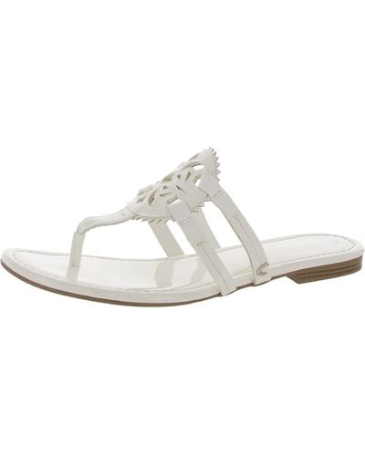 Circus by Sam Edelman Faux Leather Slip On Slide Sandals - White