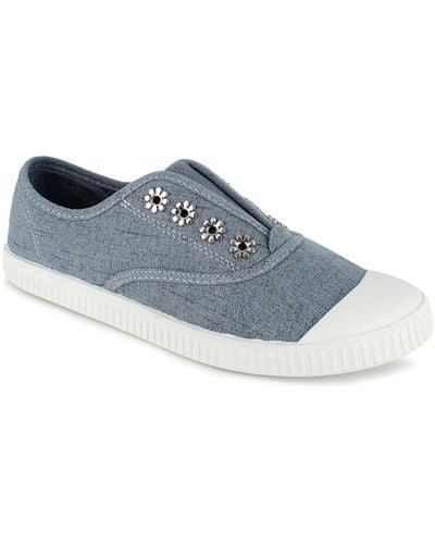 Xoxo Azie Lfiestyle Slip On Casual And Fashion Sneakers - Blue