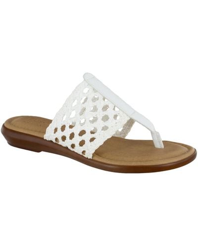 TUSCANY by Easy StreetR Faux Leather Braided Slide Sandals - White