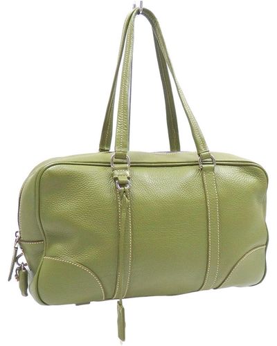 Prada Leather Handbag (pre-owned) - Green