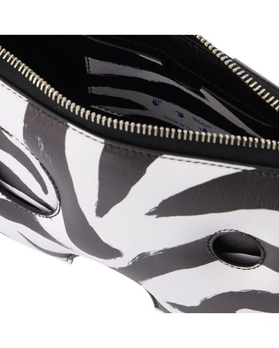 Off-White c/o Virgil Abloh Burrow Zipped Pouch 20 Zebra Black Shoulder & Hobo Bags