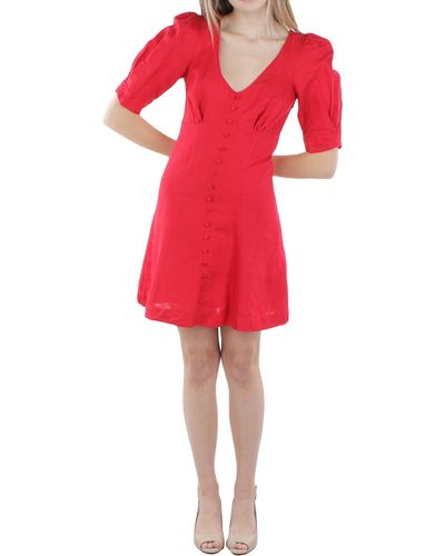 Parker Kierra Scoop Neck A-line Mini Dress - Red