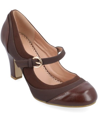 Journee Collection Collection Wide Width Siri Pumps - Brown