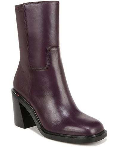 Franco Sarto Penelope Leather Square Toe Ankle Boots - Purple