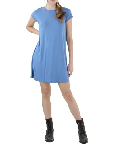 Eileen Fisher Crew Neck Boxy Shirtdress - Blue