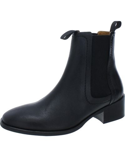 Whistles Leather Pull On Chelsea Boots - Black