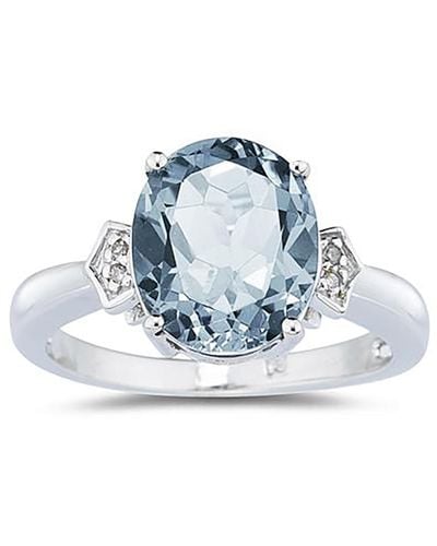Monary Aquamarine And Diamond Ring - Blue