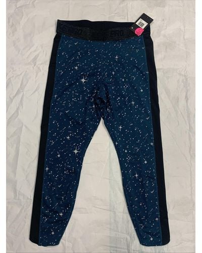Nike Dri-fit Cq0146-347 Midnight Turquoise Polyester leggings Size 1x R74 - Blue