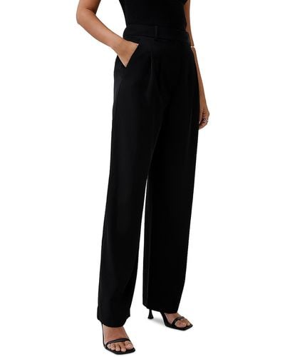 French Connection Pleated Polyester Suit Pants - Black