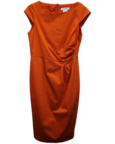 Max Mara Cap Sleeve Belted Dress - Orange