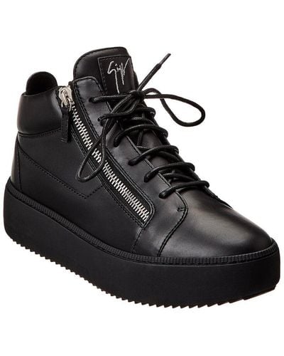 Giuseppe Zanotti Zola Leather Platform Sneaker - Black